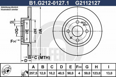 GALFER b1g21201271 -  Тормозной диск