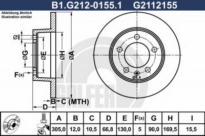 GALFER b1g21201551 -  Тормозной диск