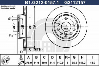 GALFER b1g21201571 -  Тормозной диск