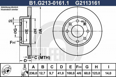 GALFER b1g21301611 -  Тормозной диск