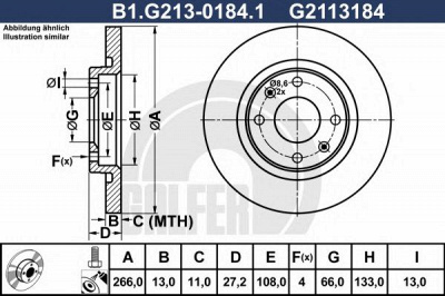 GALFER b1g21301841 -  Тормозной диск