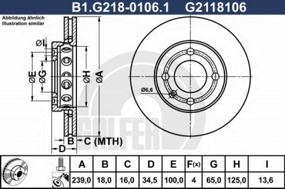 GALFER b1g21801061 -  Тормозной диск