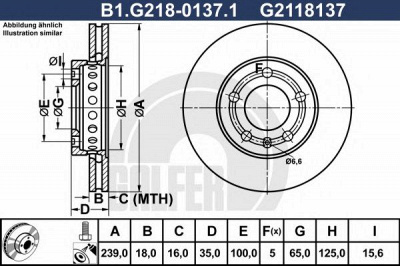 GALFER b1g21801371 -  Тормозной диск