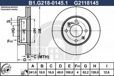 GALFER b1g21801451 -  Тормозной диск