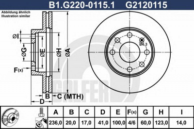GALFER b1g22001151 -  Тормозной диск
