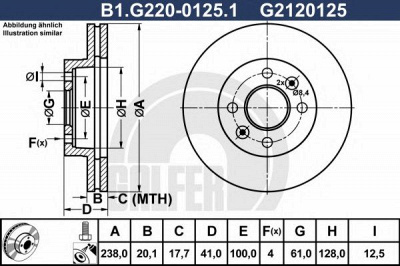 GALFER b1g22001251 -  Тормозной диск