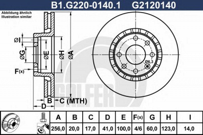 GALFER b1g22001401 -  Тормозной диск