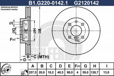 GALFER b1g22001421 -  Тормозной диск