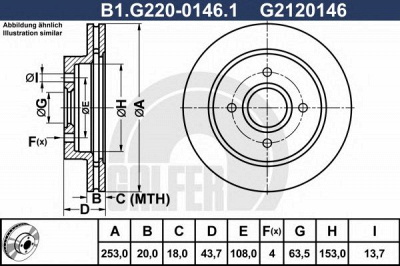 GALFER b1g22001461 -  Тормозной диск