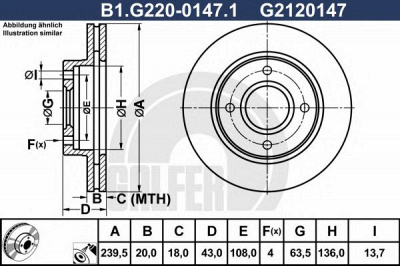 GALFER b1g22001471 -  Тормозной диск