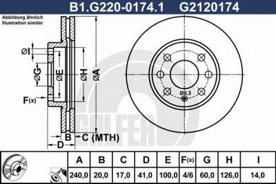 GALFER b1g22001741 -  Тормозной диск