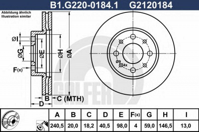 GALFER b1g22001841 -  Тормозной диск