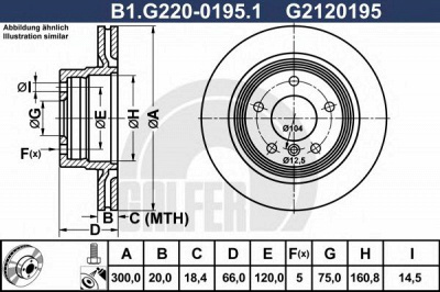 GALFER b1g22001951 -  Тормозной диск