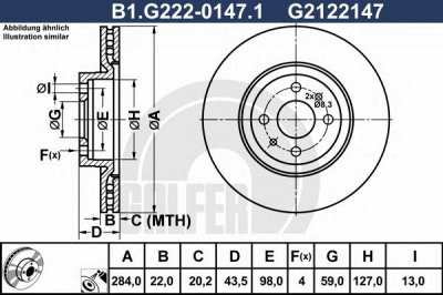 GALFER b1g22201471 -  Тормозной диск