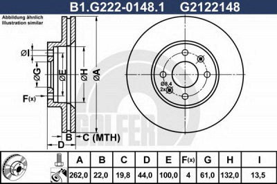GALFER b1g22201481 -  Тормозной диск