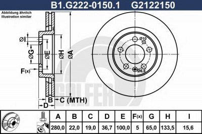 GALFER b1g22201501 -  Тормозной диск