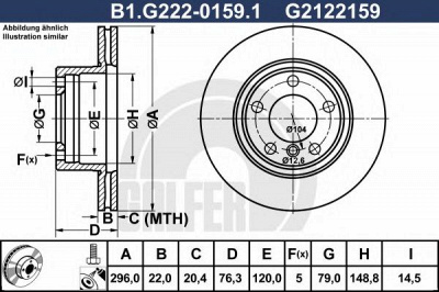 GALFER b1g22201591 -  Тормозной диск