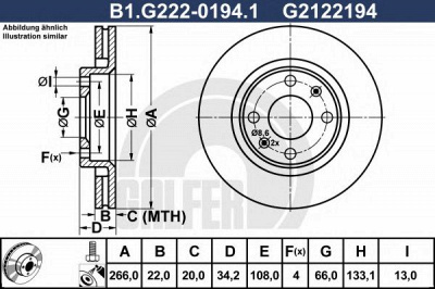 GALFER b1g22201941 -  Тормозной диск