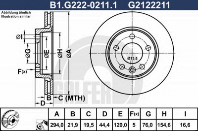 GALFER b1g22202111 -  Тормозной диск