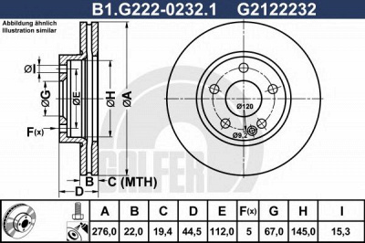 GALFER b1g22202321 -  Тормозной диск