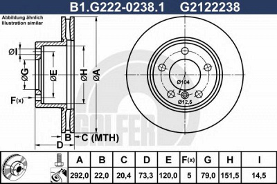 GALFER b1g22202381 -  Тормозной диск