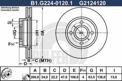 GALFER b1g22401201 -  Тормозной диск
