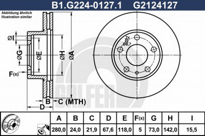 GALFER b1g22401271 -  Тормозной диск
