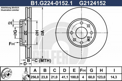 GALFER b1g22401521 -  Тормозной диск