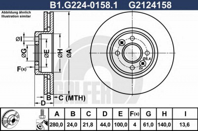 GALFER b1g22401581 -  Тормозной диск