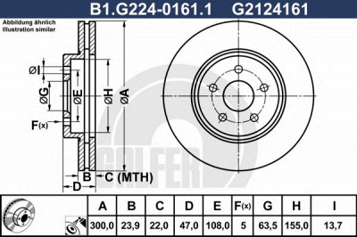 GALFER b1g22401611 -  Тормозной диск