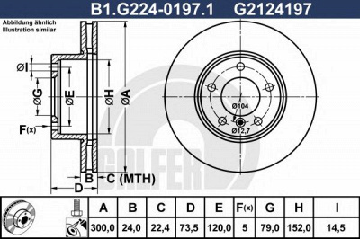 GALFER b1g22401971 -  Тормозной диск