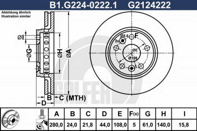 GALFER b1g22402221 -  Тормозной диск