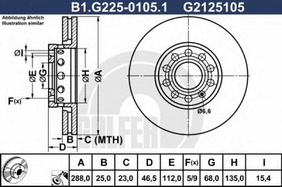 GALFER b1g22501051 -  Тормозной диск