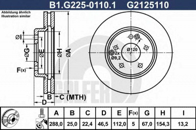 GALFER b1g22501101 -  Тормозной диск