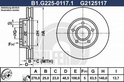 GALFER b1g22501171 -  Тормозной диск