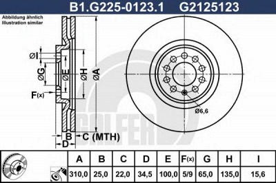 GALFER b1g22501231 -  Тормозной диск