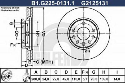 GALFER b1g22501311 -  Тормозной диск