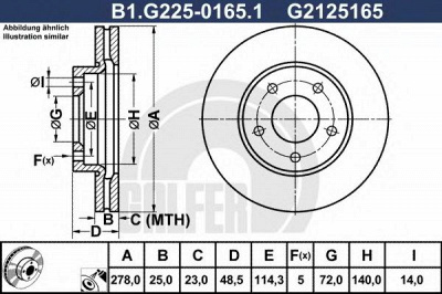 GALFER b1g22501651 -  Тормозной диск