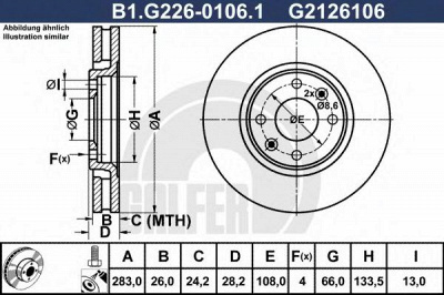 GALFER b1g22601061 -  Тормозной диск