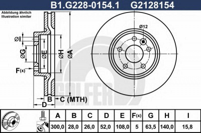 GALFER b1g22801541 -  Тормозной диск