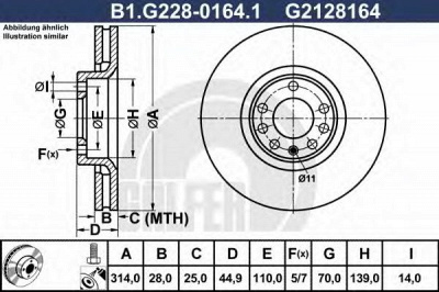 GALFER b1g22801641 -  Тормозной диск