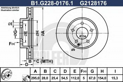 GALFER b1g22801761 -  Тормозной диск