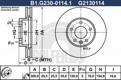 GALFER b1g23001141 -  Тормозной диск