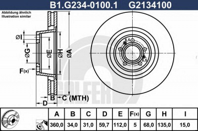 GALFER b1g23401001 -  Тормозной диск