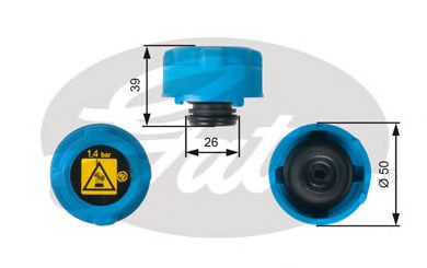 GATES rc216 -  Крышка, резервуар охлаждающей жидкости