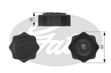 GATES rc229 -  Крышка, резервуар охлаждающей жидкости