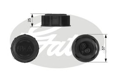 GATES rc233 -  Крышка, резервуар охлаждающей жидкости