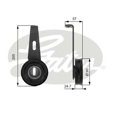 GATES t36028 -  Натяжной ролик, поликлиновой  ремень