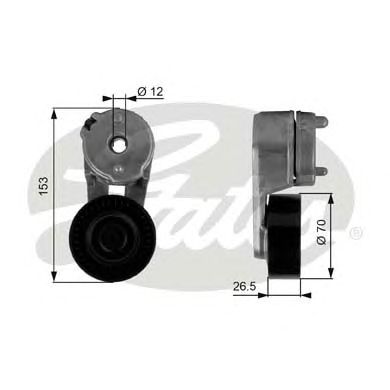 GATES t38163 -  Натяжной ролик, поликлиновой  ремень