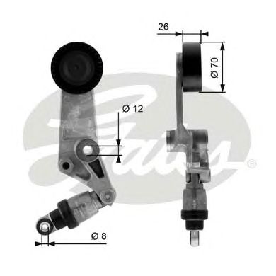 GATES t38286 -  Натяжной ролик, поликлиновой  ремень